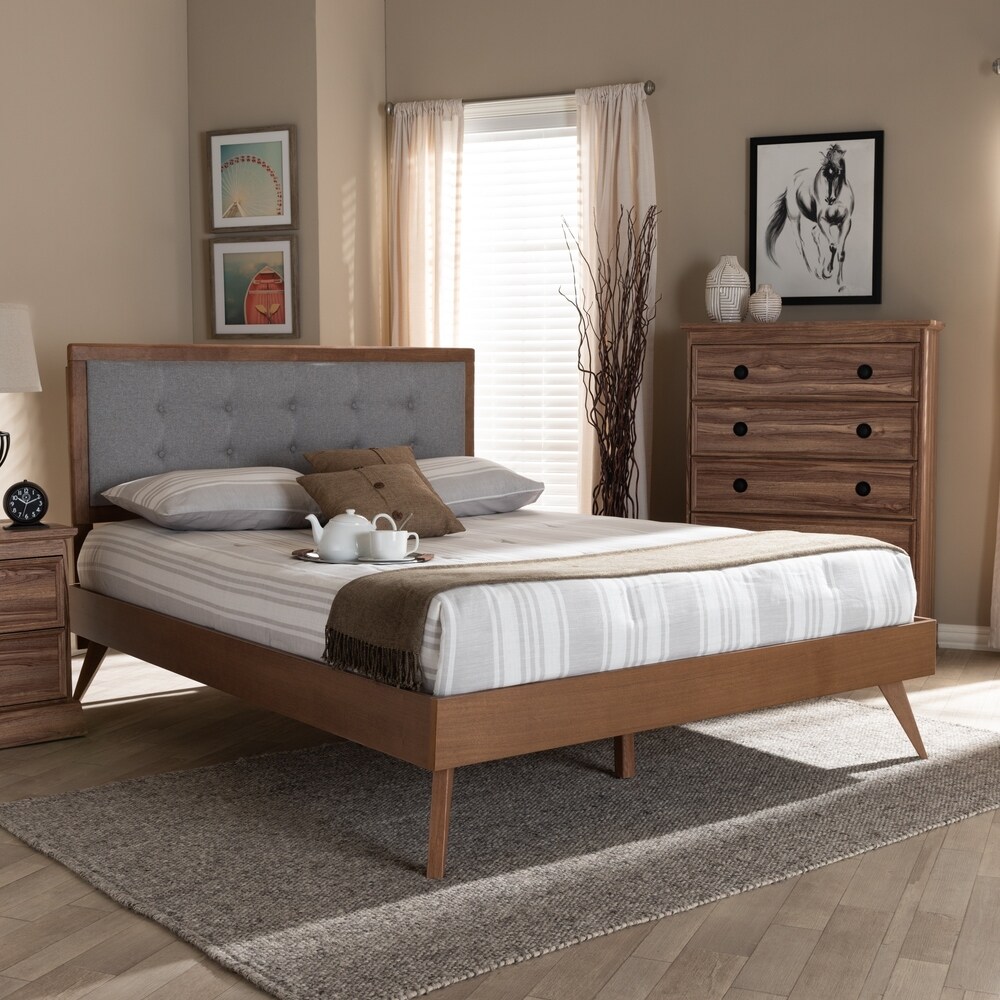 Carson Carrington Ulas Mid century Fabric Platform Bed