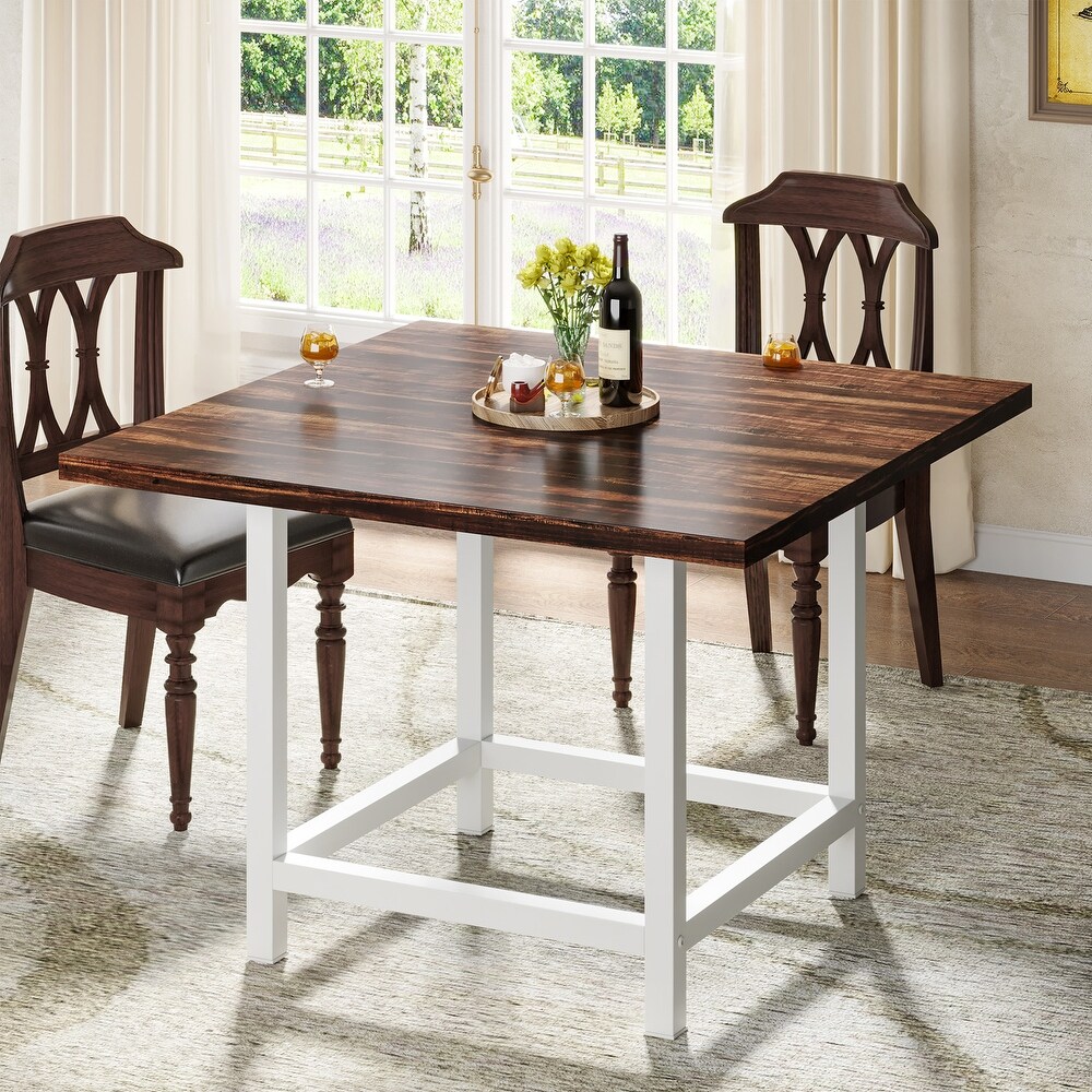 Rustic suqare dining kitchen room table for 4 ，dinner table for small space