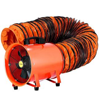 VEVOR Utility Blower Fan 12 in. 520 Watt 2295 CFM High Velocity Ventilator with 16 ft. Duct Hose for Fume Exhausting 12C5MGDGYFJ000001V1