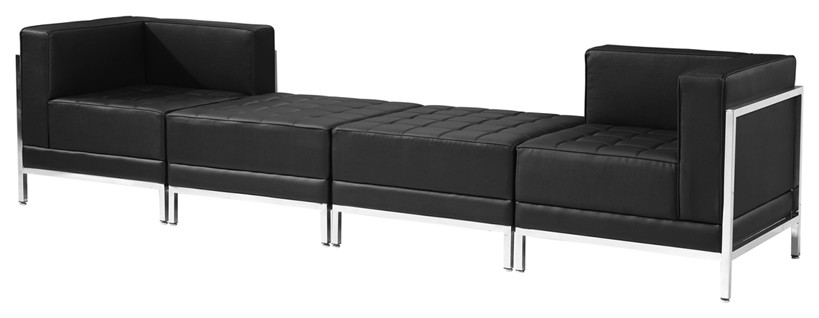 HERCULES Imagination Series Black LeatherSoft 4 Piece Chair  ampOttoman Set   Contemporary   Sectional Sofas   by First of a Kind USA Inc  Houzz