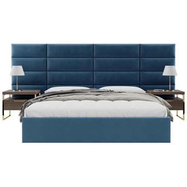 VANT Upholstered Headboards - Peacock Blue - 30 Inch - Set of 4 panels - - 21159110