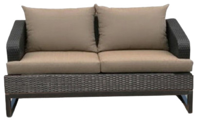 Comal Outdoor Wicker Loveseat   Tropical   Outdoor Loveseats   by Gardennaire  Houzz