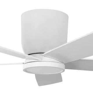 Home Decorators Collection Britton 52 in. Integrated LED Indoor Matte White Ceiling Fan with Light Kit and Remote Control SW19110 MWH