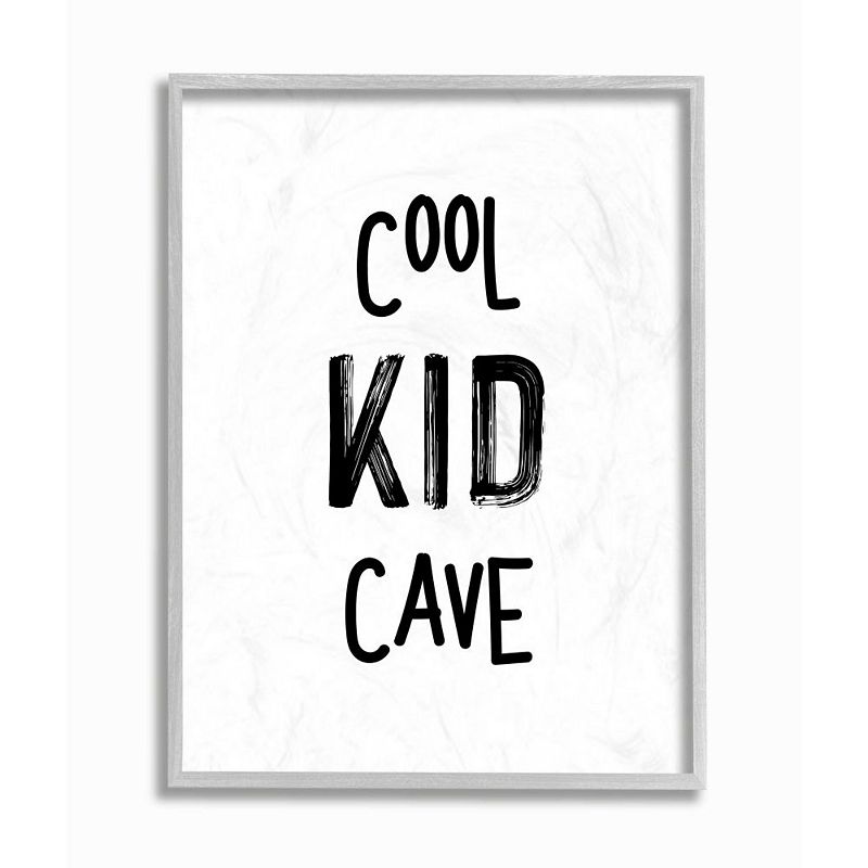 Stupell Home Decor Cool Kid Cave Silver Finish Framed Wall Art