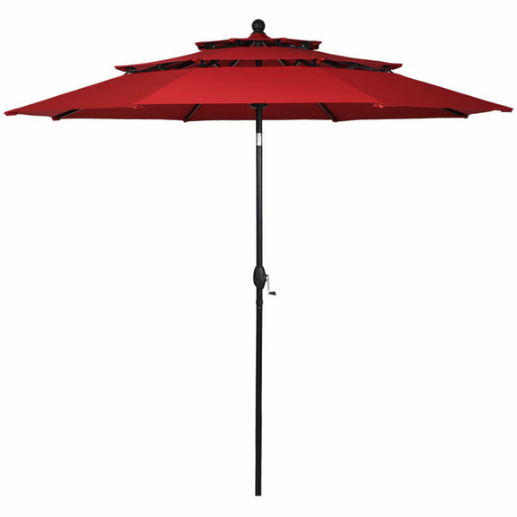 Costway 50736429 10' 3 Tier Patio Umbrella Aluminu...