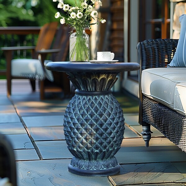 Grey MgO Pineapple Outdoor Side Table