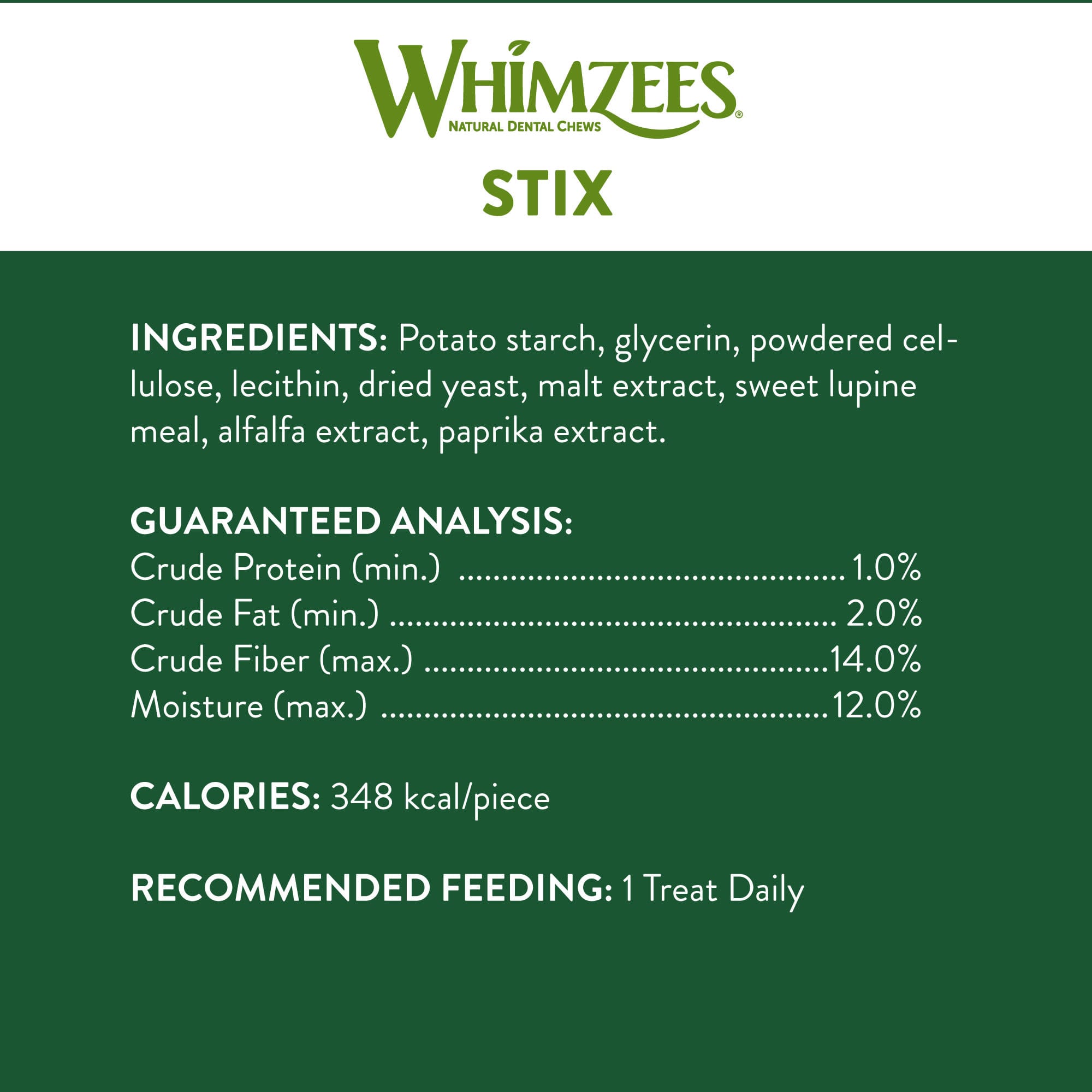 Whimzees X-Large Stix Natural Daily Dental Long Lasting Dog Treats， Count of 1