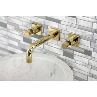 Kingston Brass Concord 2-Handle Wall-Mount Bathroom Faucets in Polished Brass HKS6122DL