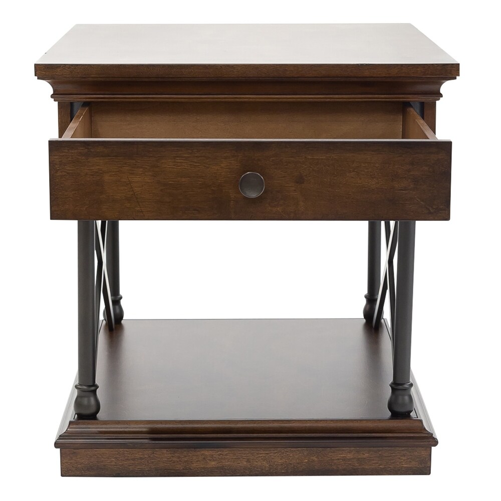 Tribeca Cordovian Brown Drawer End Table