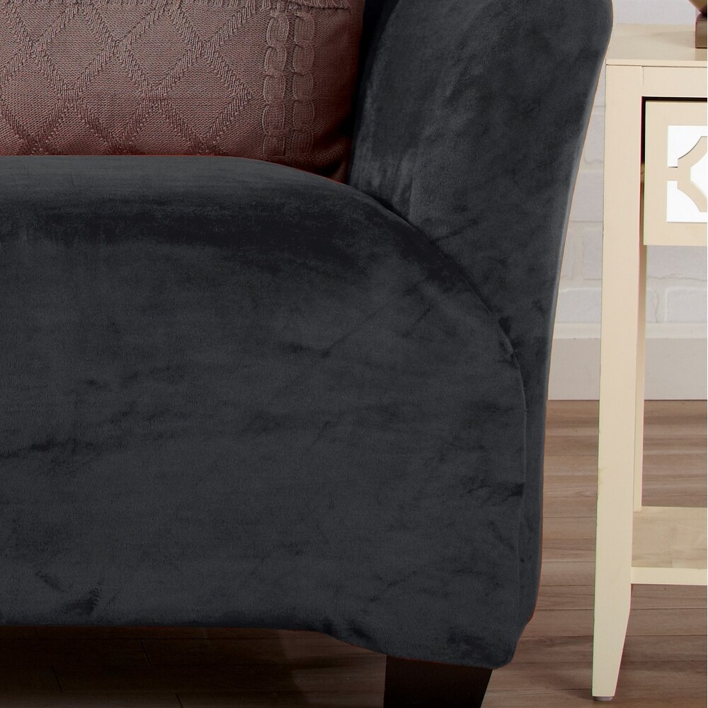 Premium Stretch Velvet Plush Sofa Slipcover.