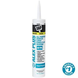 DAP Alex Plus 10.1 oz. White Acrylic Latex Caulk Plus Silicone 18103