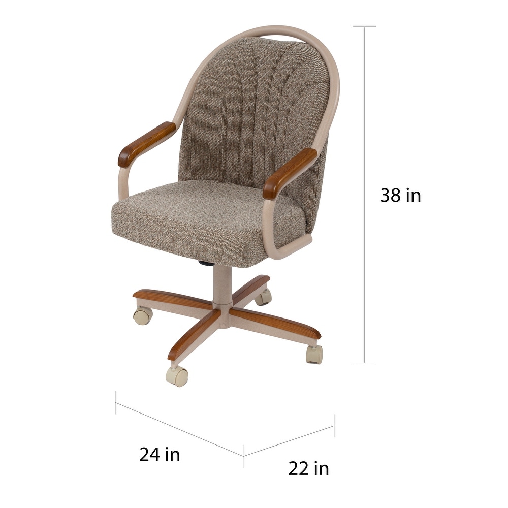 Casual Dining Cushion Swivel and Tilt Rolling Caster Chair