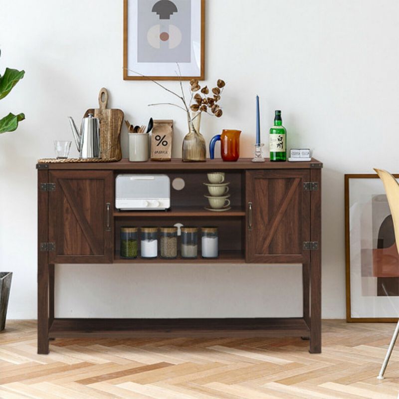 TV Storage Cabinets with Bottom Shelf-Brown