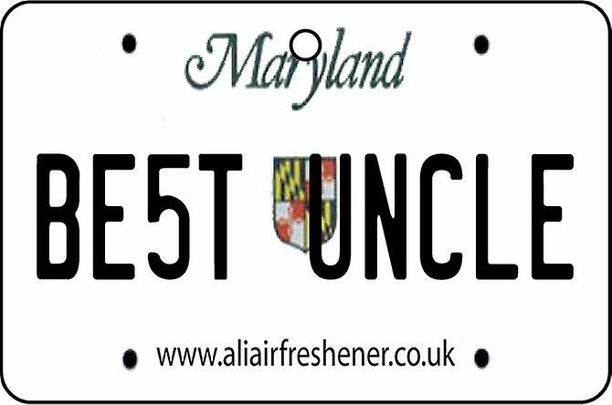 Maryland - Best Uncle License Plate Car Air Freshener