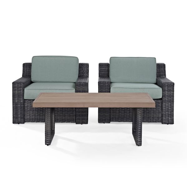 Beaufort 3Pc Outdoor Wicker Chair Set