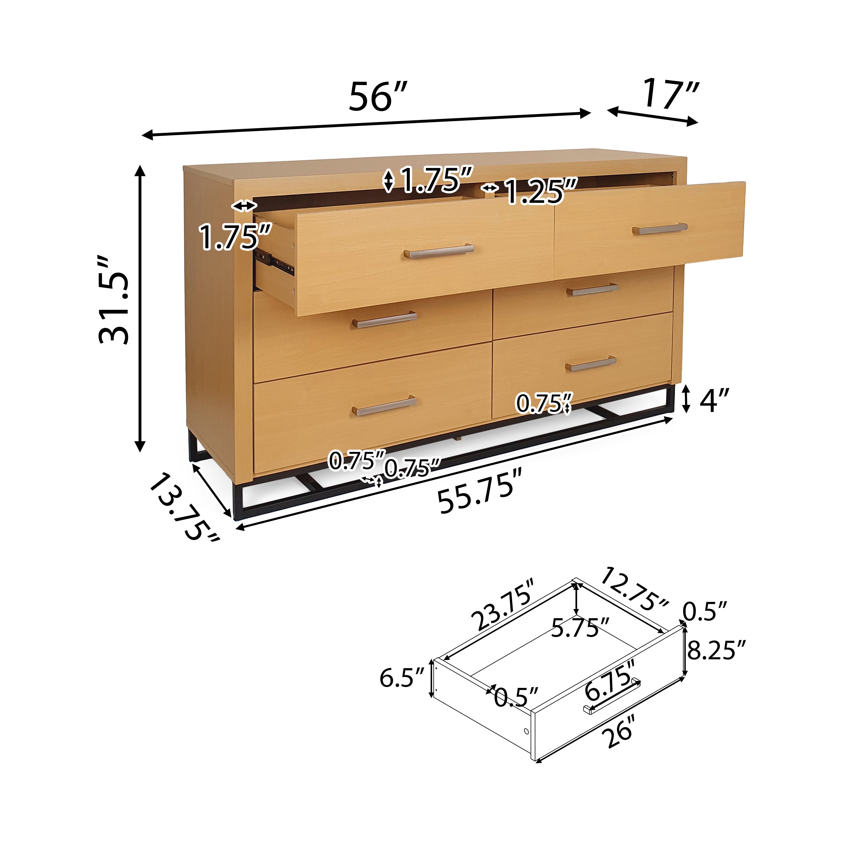 Borah Contemporary Faux Wood 4 Piece Bedroom Set