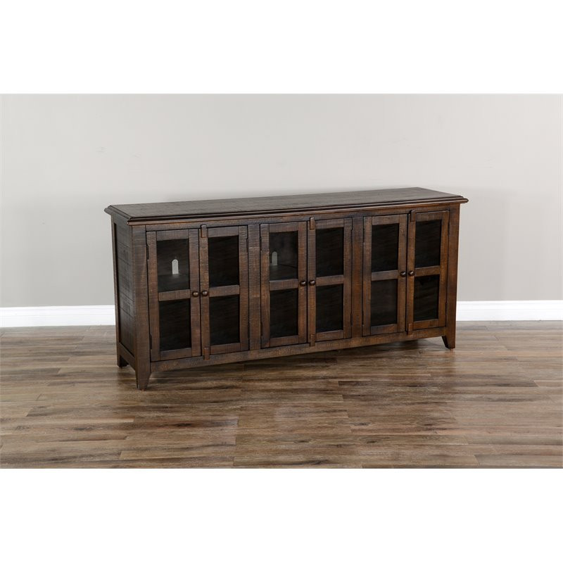 Pemberly Row Transitional Wood TV Cabinet for TVs up to 80 quotin Tobacco Leaf   Farmhouse   Entertainment Centers And Tv Stands   by Homesquare  Houzz