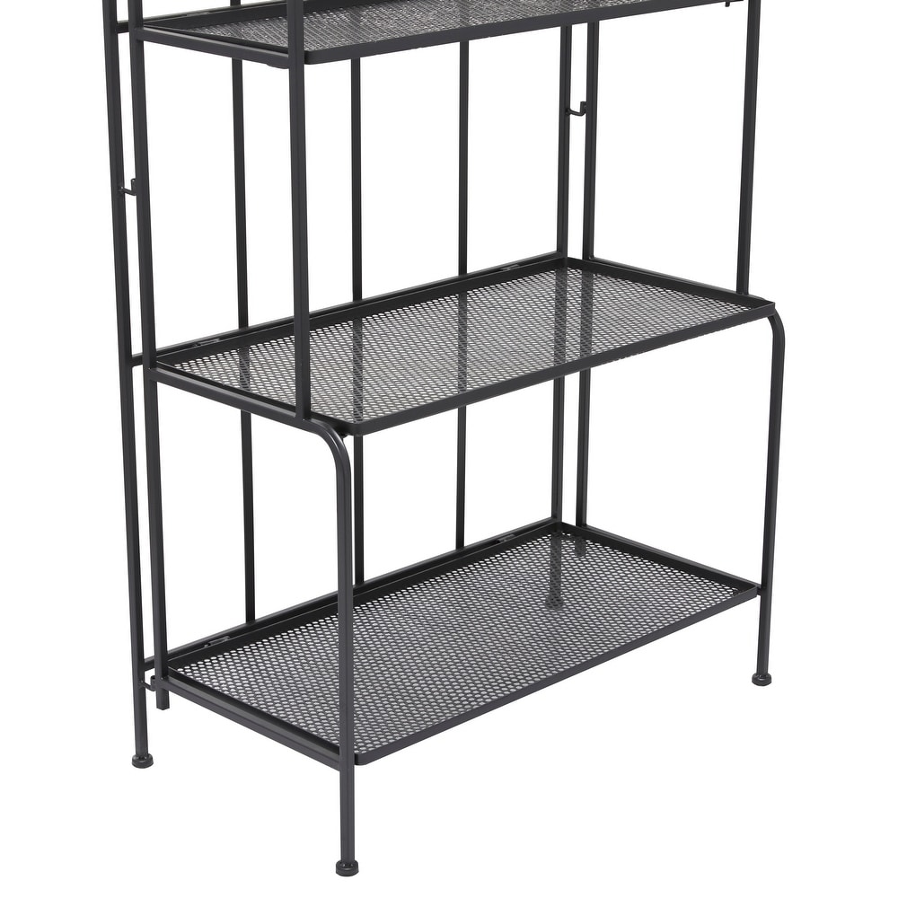 Black Iron Contemporary Bakers Rack   24 x 13 x 49