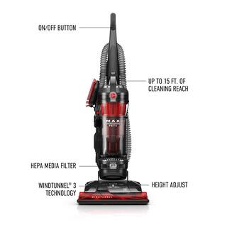 HOOVER WindTunnel 3 Max Performance Pet Bagless Upright Vacuum Cleaner Machine with HEPA Media Filtration UH72625V