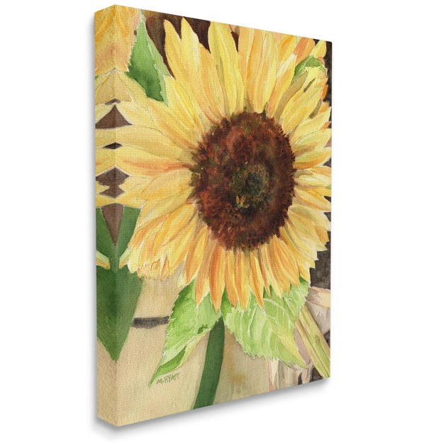 Stupell Industries Summer Sunflower With Yellow Honey Bee Detail Gallery Wrapped Canvas Wall Art 16 X 20