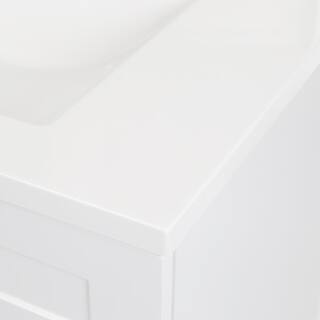 Glacier Bay Trudie 60.25 in. W x 18.75 in. D x 35 in. H Bath Vanity in White with White Cultured Marble Top TD60P2-WH