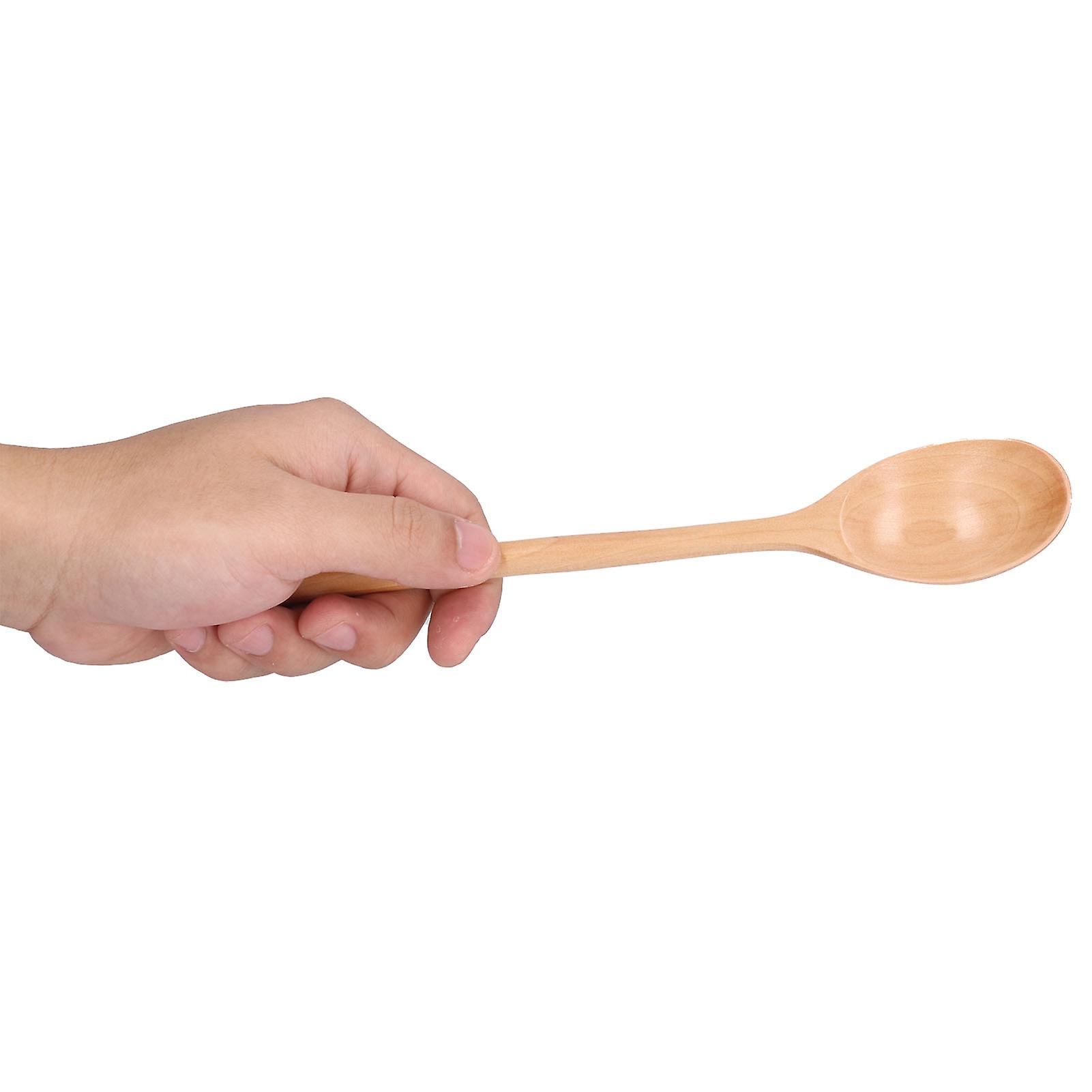 12 Inch Long Handle Spoons， 6pcs Wooden Meal Spoon Honey Stirring Spoon With Smooth Surface For Home， Camping