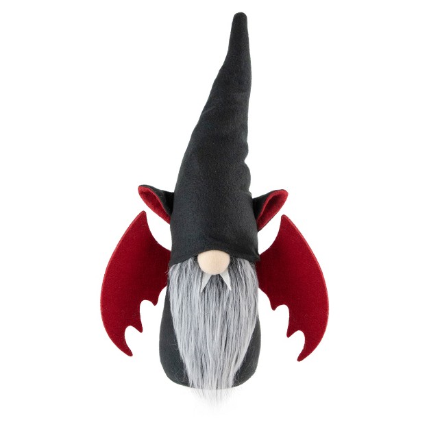 Black And Red Halloween Boy Gnome With Bat Wings