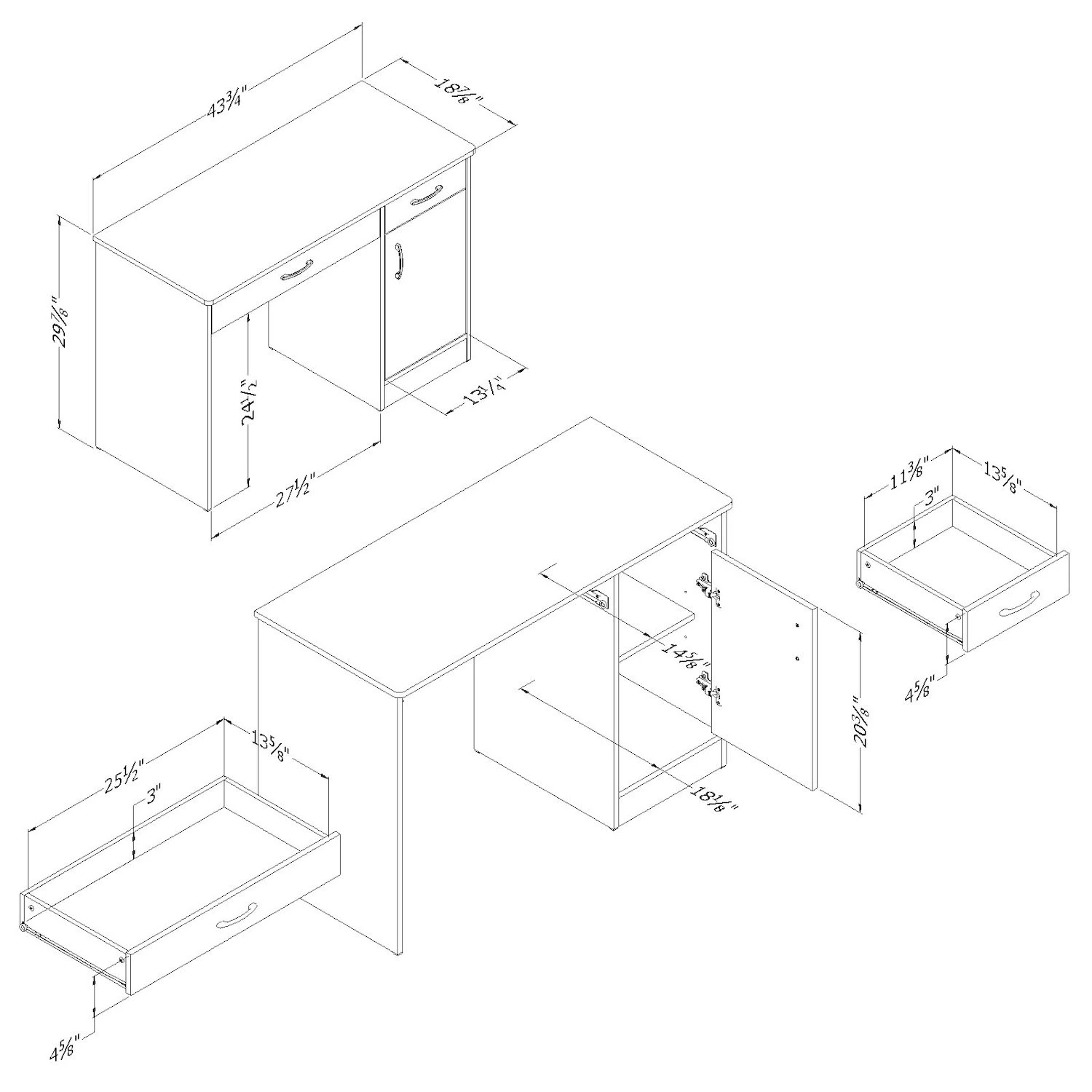 South Shore Axess Small Desk