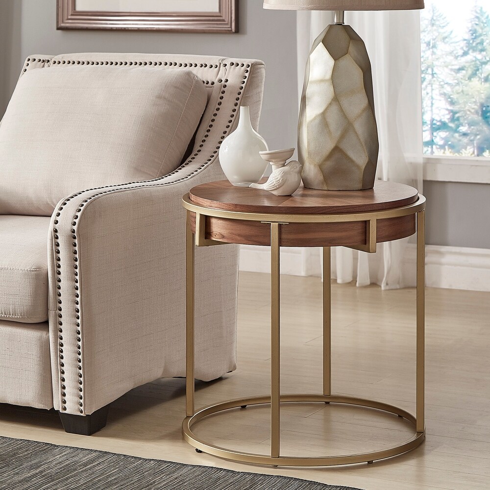 Cooke Round End Table with Metal Base from iNSPIRE Q Modern