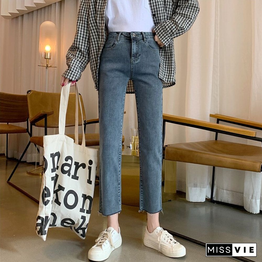 Woman Skinny Jeans High Waist Clothes Blue Denim Clothing Streetwear Vintage Quality Spring Summer Sretch Fashion Harajuku