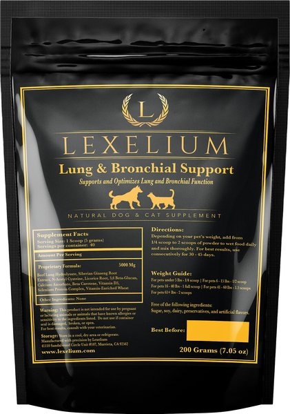 Lexelium Lung and Bronchial Support Dog and Cat Supplement， 7-oz bag