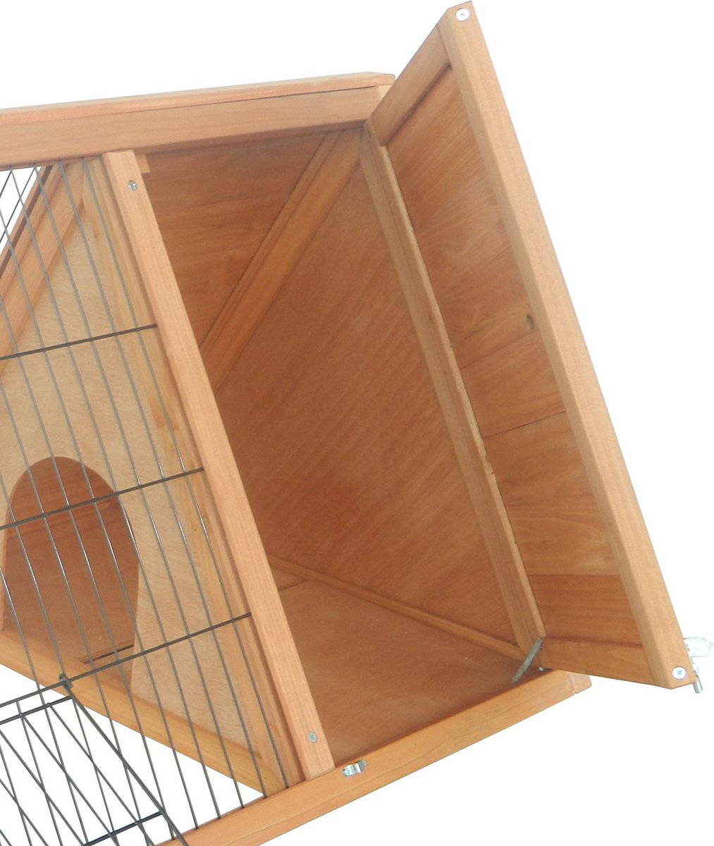 PawHut Wooden A-Frame Outdoor Rabbit Hutch