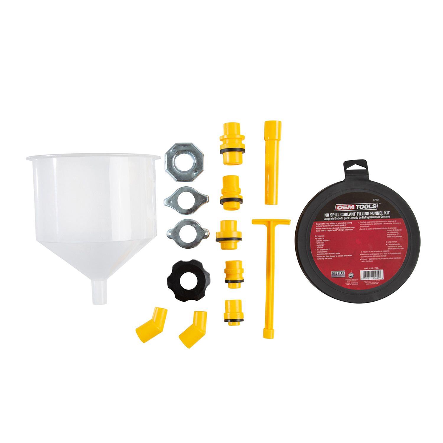 OEMTools 87009 OEM Automotive Tools No-Spill Coolant Filling Funnel Kits