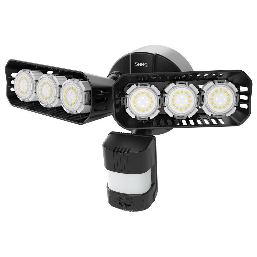 SANSI 38-Watt 180-Degree Black Motion Activated Outdoor Integrated LED Duck to Dawn Flood Light 01-04-001-013802