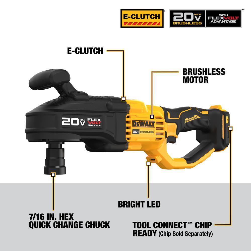 DW 20V Max Cordless Brushless 716 in. Quick Change Stud and Joist Drill (Tool Only) DCD445B