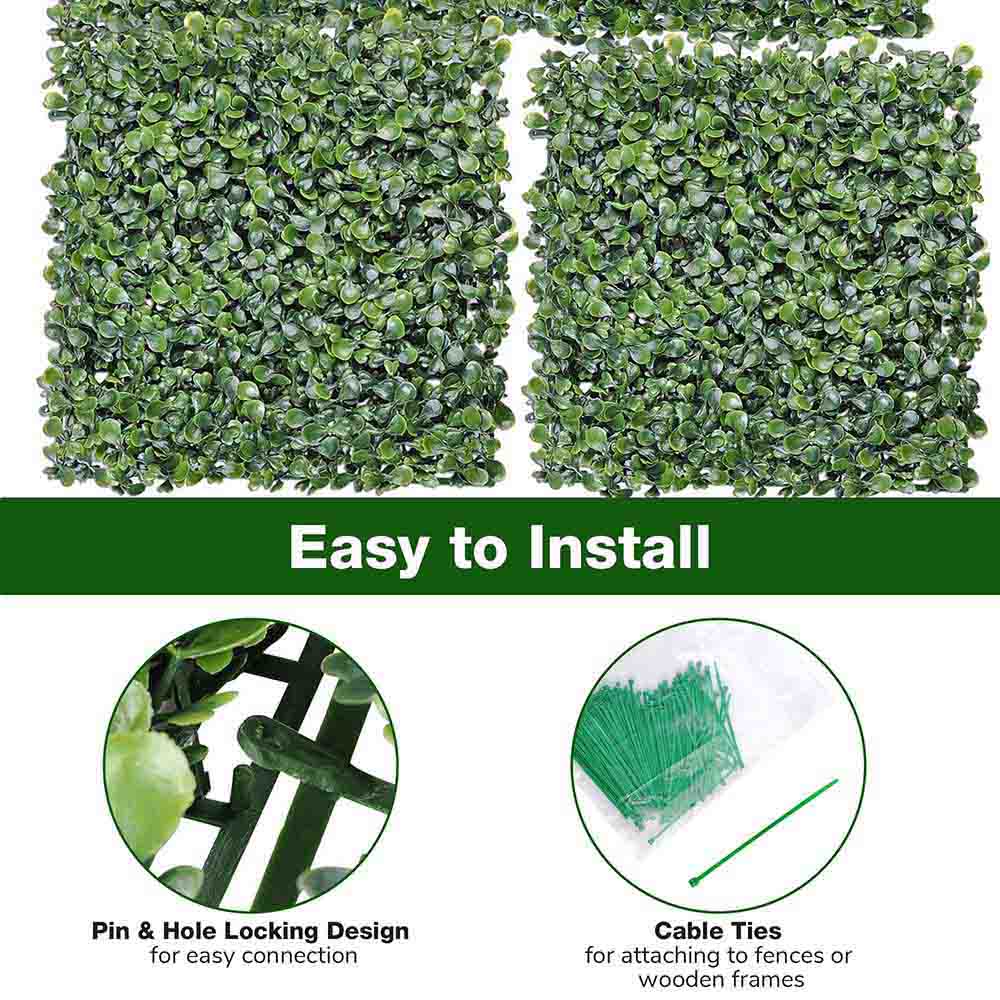 Yescom Artificial Boxwood Hedge Privacy Fencing 12-Pack 20in x 20in