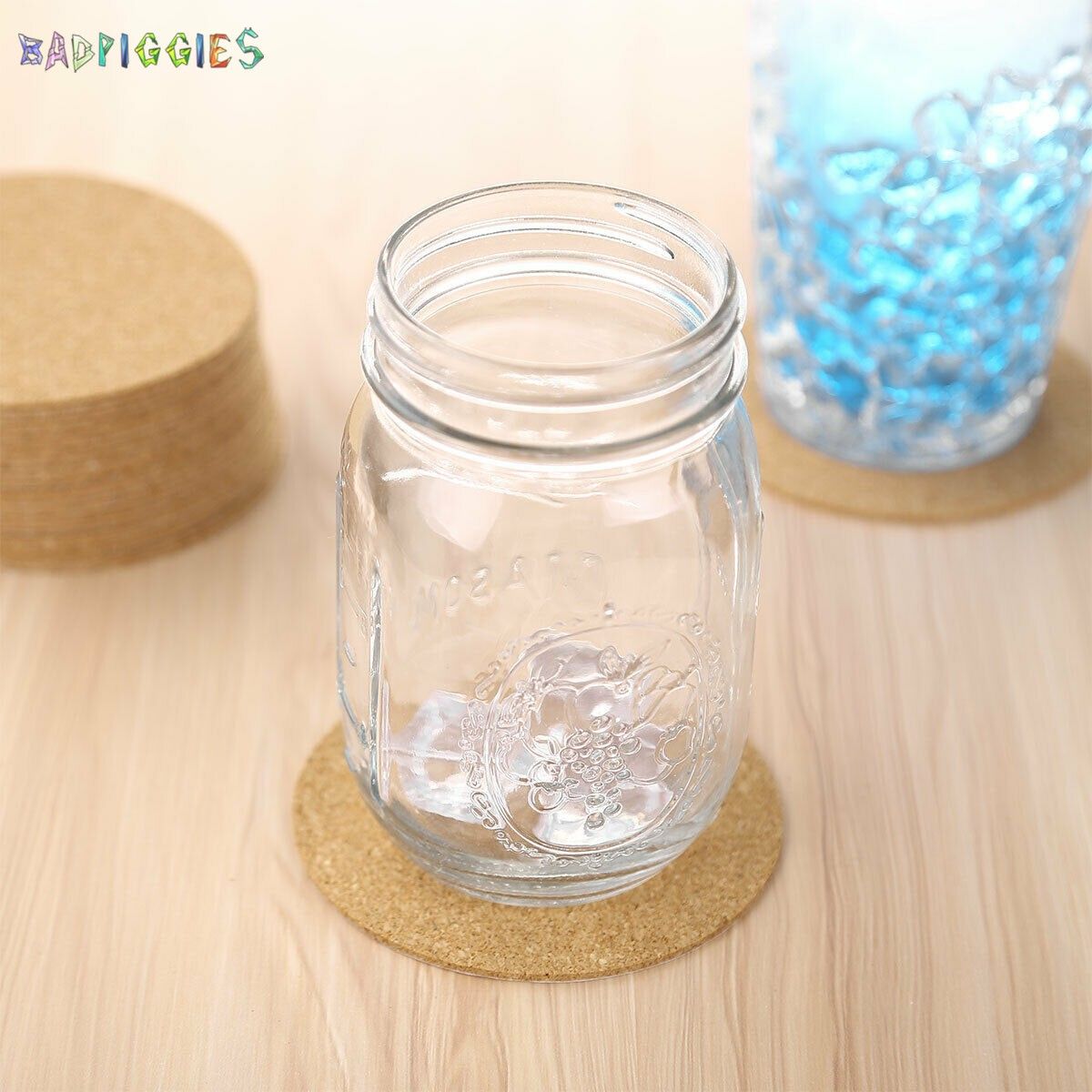 BadPiggies 30 Pcs Self-Adhesive Cork Round 4 x 4 Inch Cork Circle Backing Sheets Cork Tiles for Cork Coasters and DIY Crafts