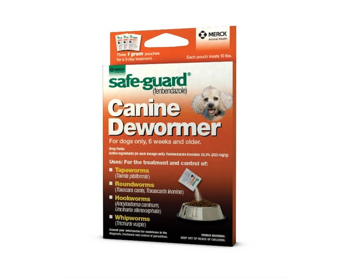 Merck Safe-Guard® Canine Dewormer， (3) 1 gram Pouches - 040552