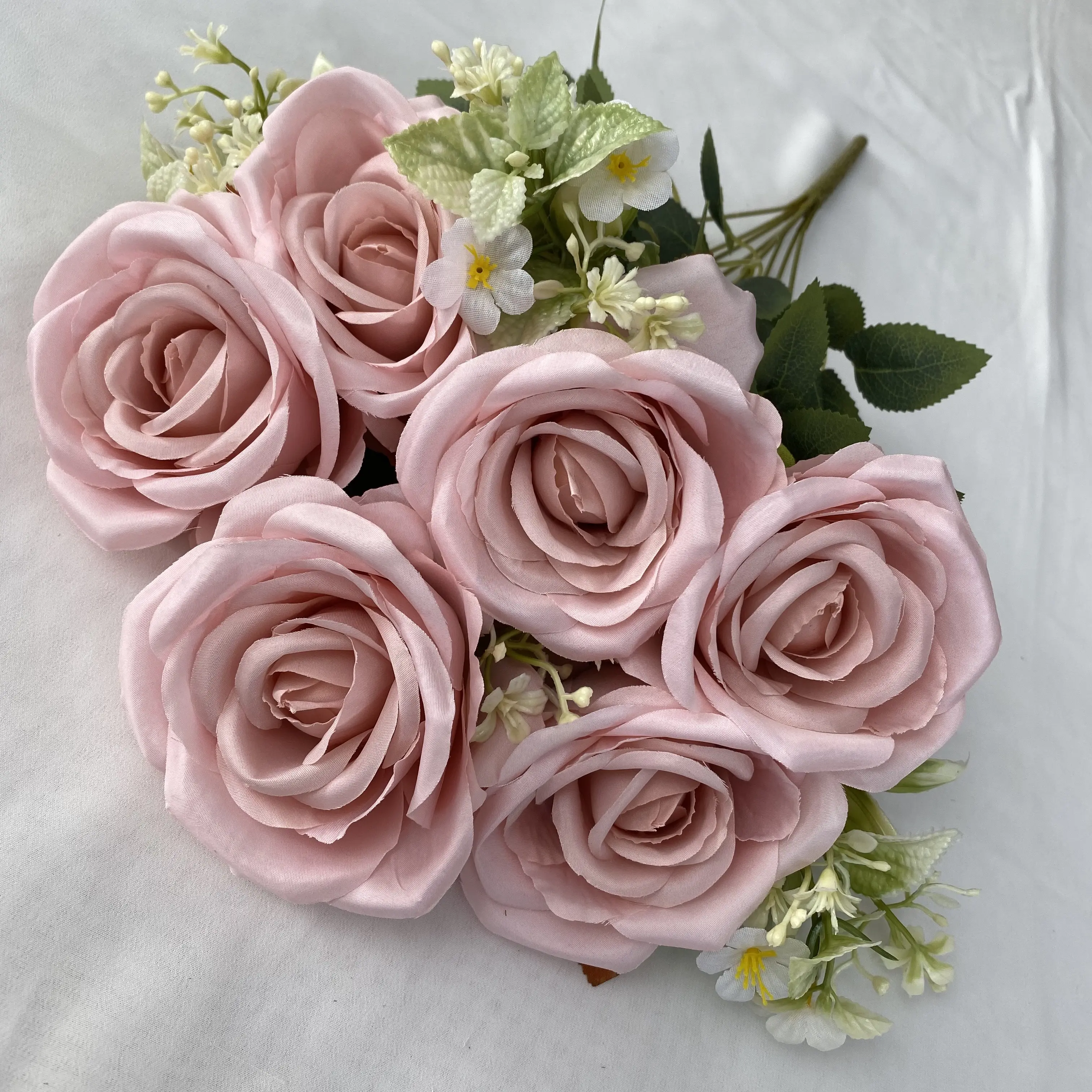 garden supplies Artificial Wedding Decoration Silk Rose Bouquets Flower 10 Heads Pink Rose Bouquet Floral Flowers