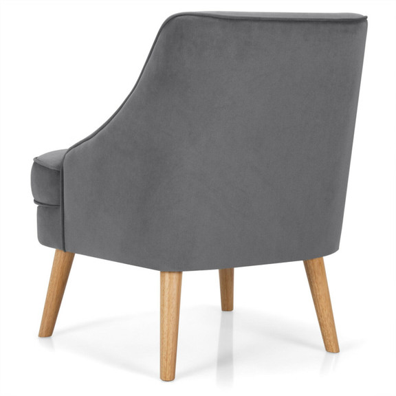 Costway 07589624 Mid Century Velvet Accent Chair w...