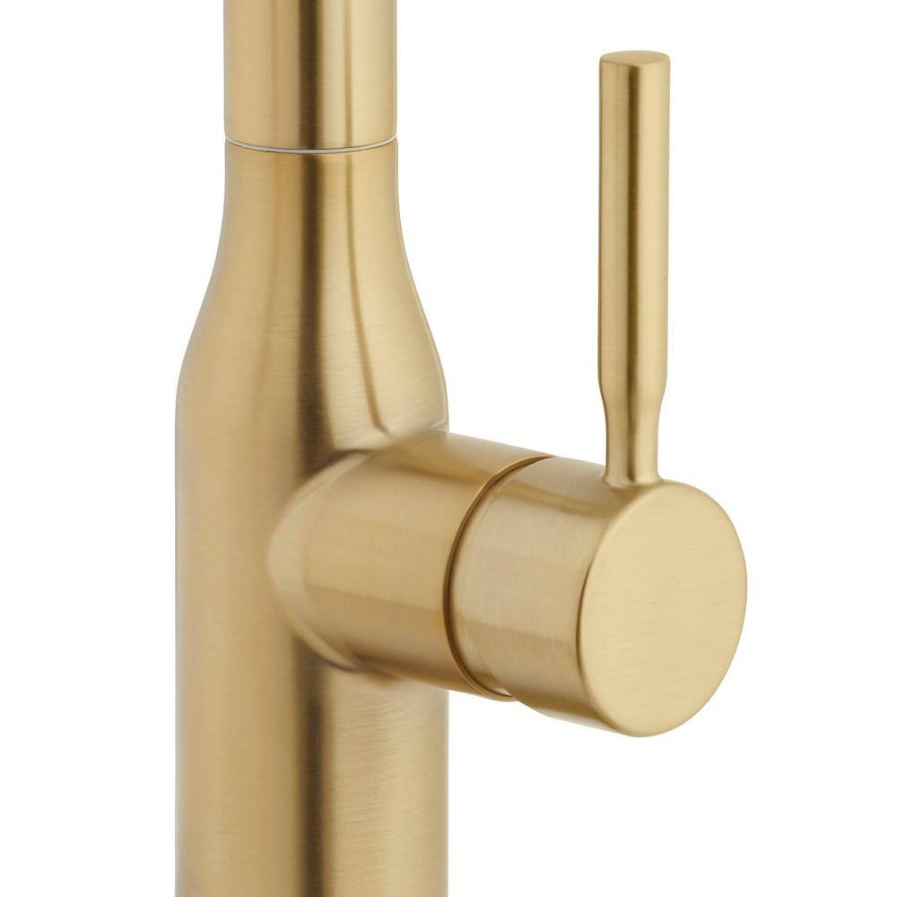 Glacier Bay Upson Single-Handle Pull-Down Sprayer Kitchen Faucet in Matte Gold HD67553-014405