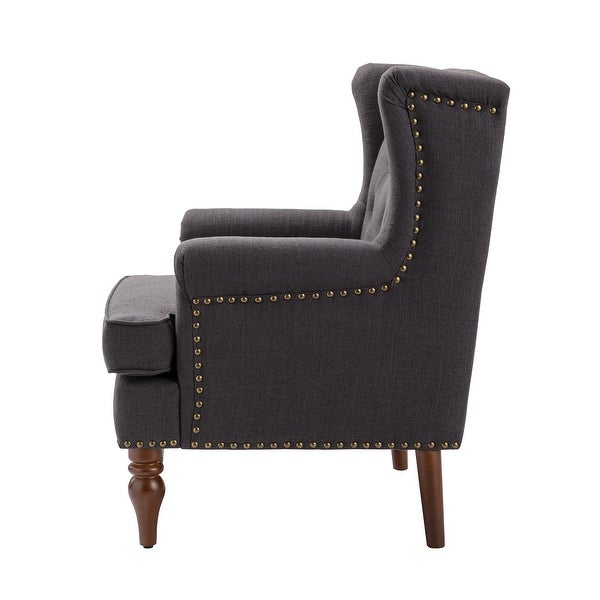 Maitê Transitional Armchair with Solid Wood Legs by HULALA HOME