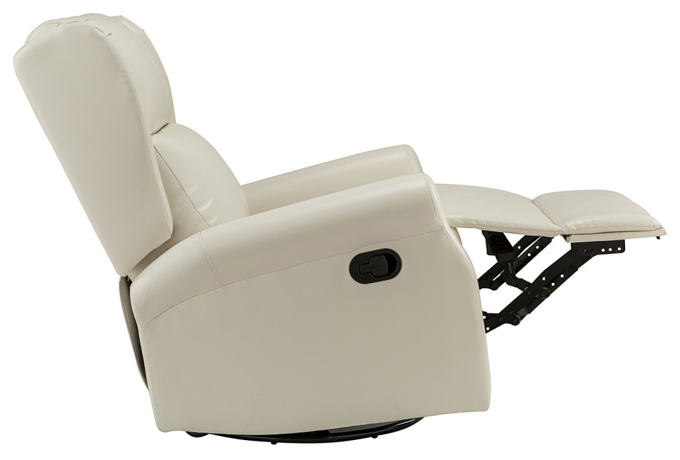 Comfy Faux Leather Manual Swivel Recliner With Metal Base Set of 2   Contemporary   Recliner Chairs   by Karat Home  Houzz