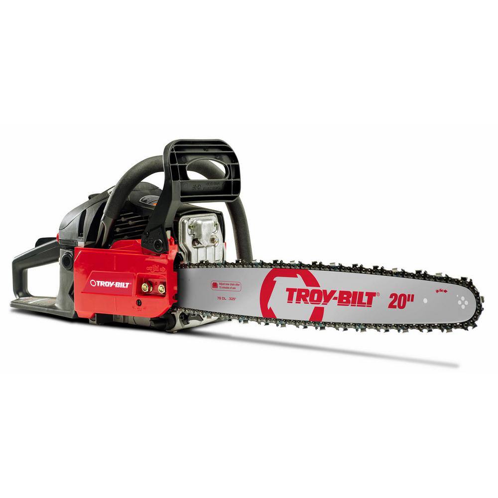 Troy-Bilt 20 in. 46 cc Gas 2-Cycle Chainsaw with Automatic Chain Oiler and Heavy-Duty Carry Case Included TB4620C