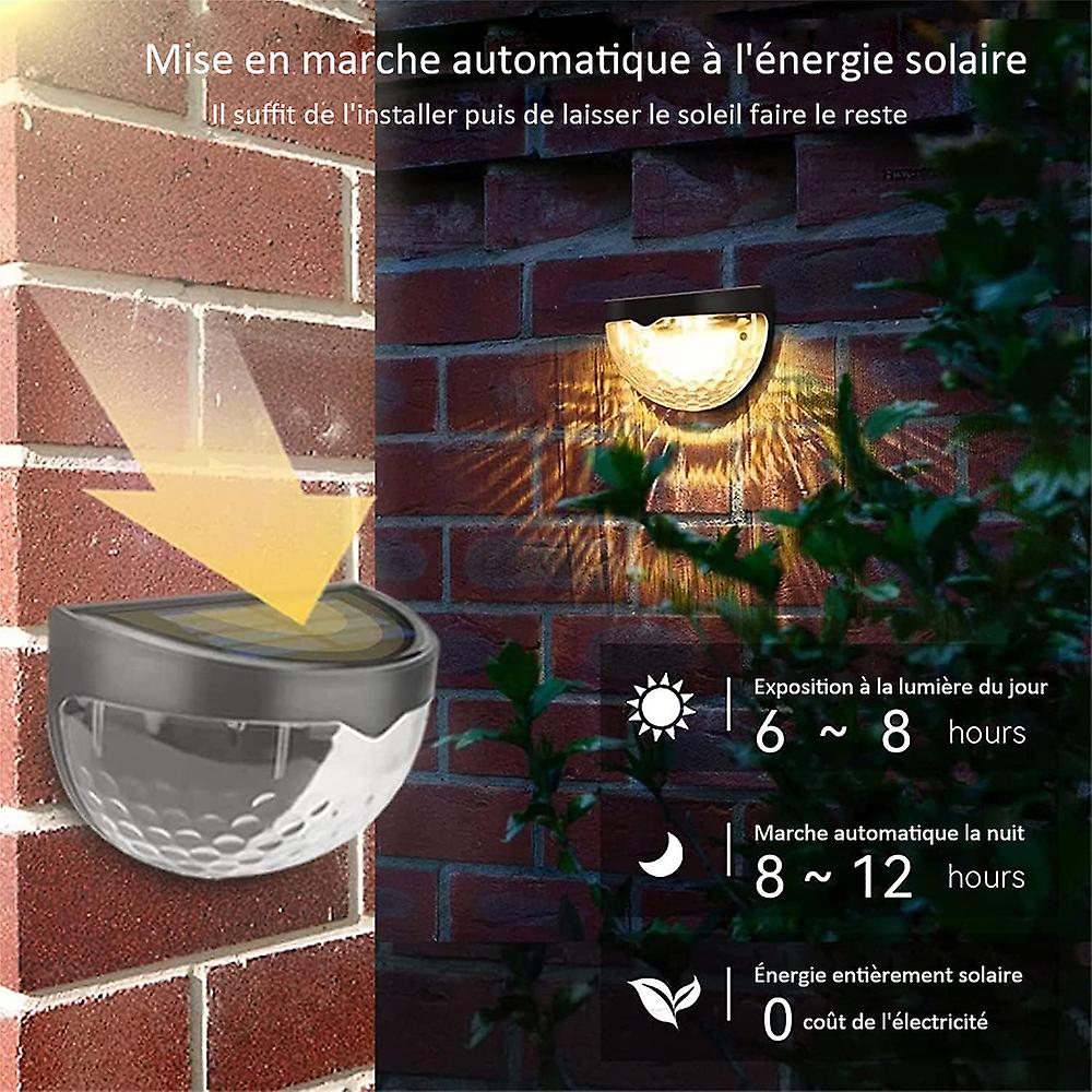 Wall Lights 2 Pack Solar Deck Fence Lights Outdoor Waterproof