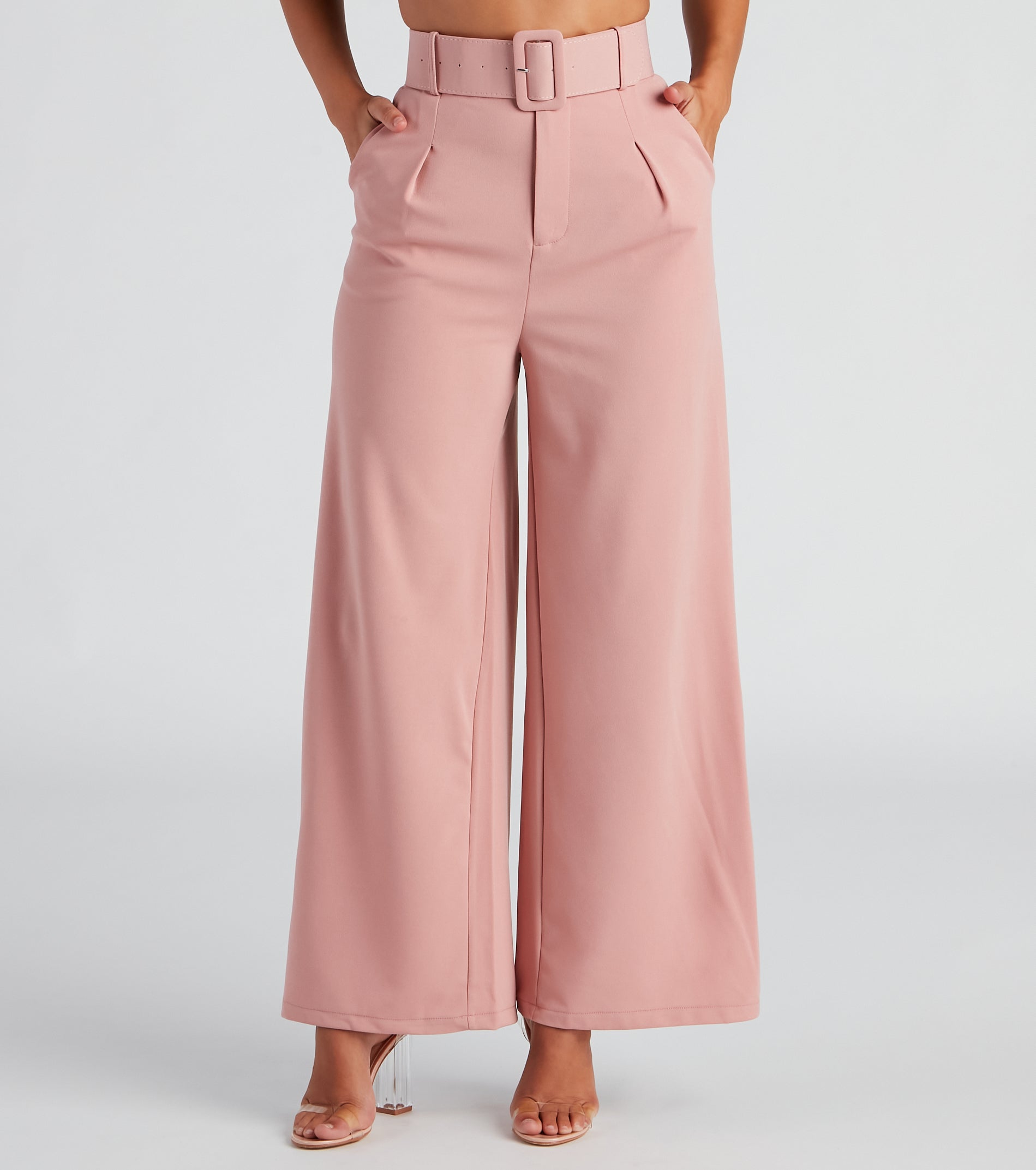 Flip In Reverse Belted Trouser Pants