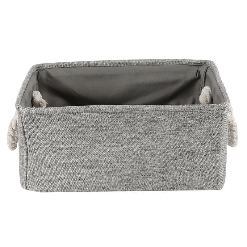 HOTBEST 3 Size S/M/L Storage Bin Basket Box Linen Fabric Organizer Drawer Container Household Storage Boxes with Carrying Handles for Toy,Books,Clothes