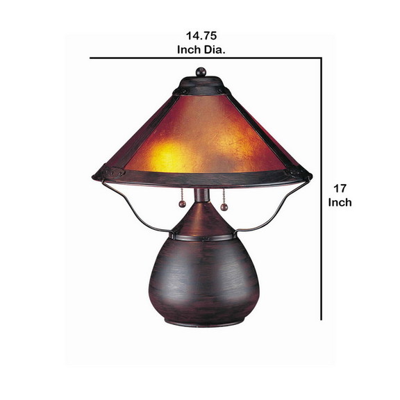 Benjara BM223691 Pot Bellied Metal Body Table Lamp...