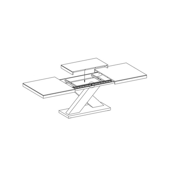 NONEX Modern Extendable X base Dining Table