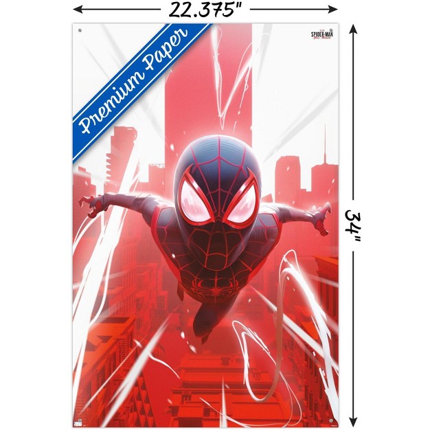 Trends International Marvel x27 s Spider man Miles Morales Falling Unframed Wall Poster Prints